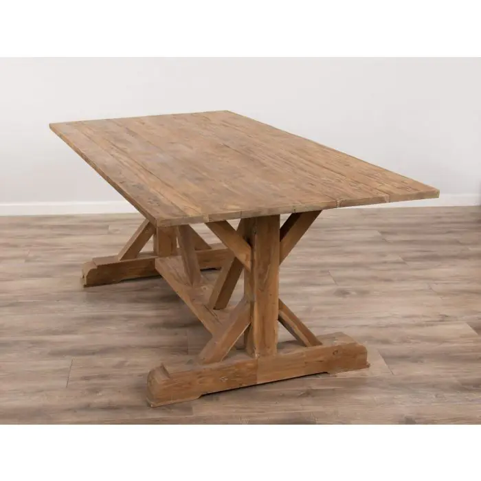 2.2m Reclaimed Teak Refectory Dining Table - 3