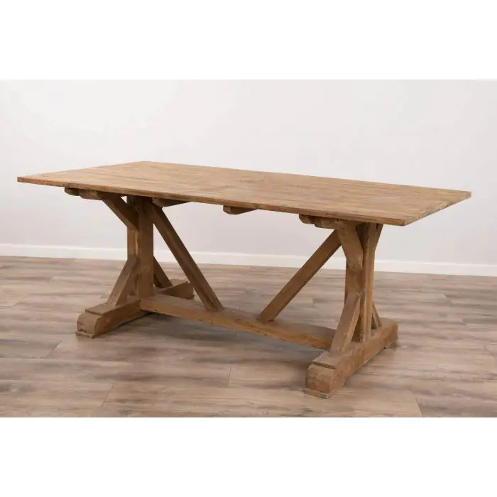 2m Reclaimed Teak Refectory Dining Table - 5