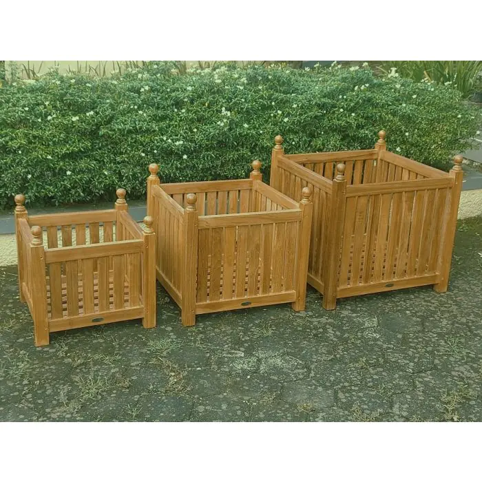 Teak Garden Planter Set - 2