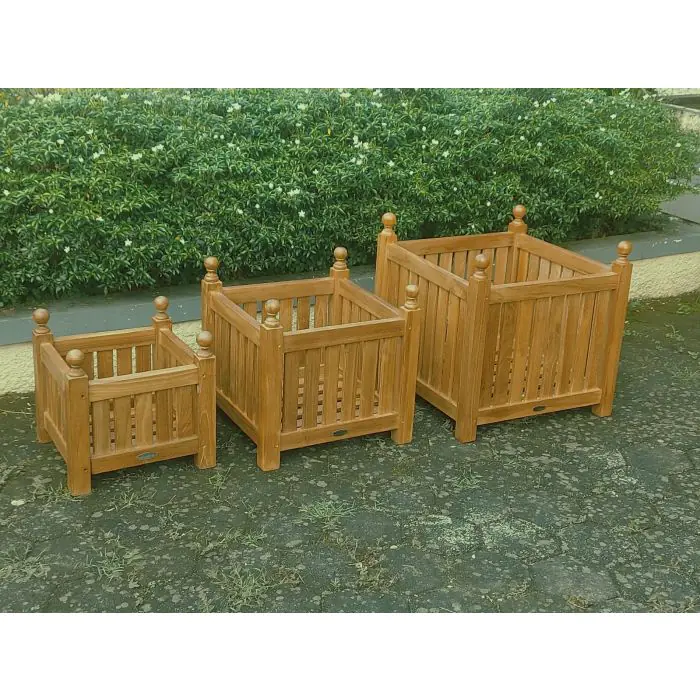 Teak Garden Planter Set - 3