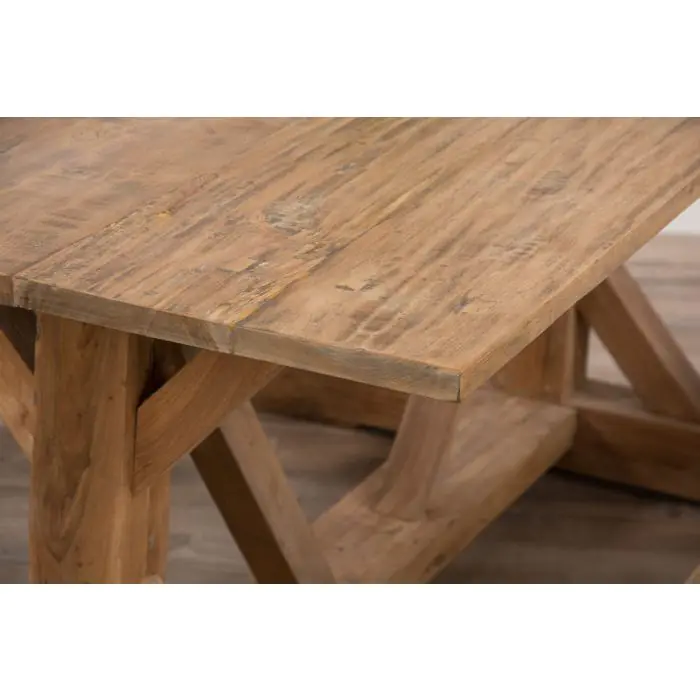 3m Reclaimed Teak Refectory Dining Table - 5