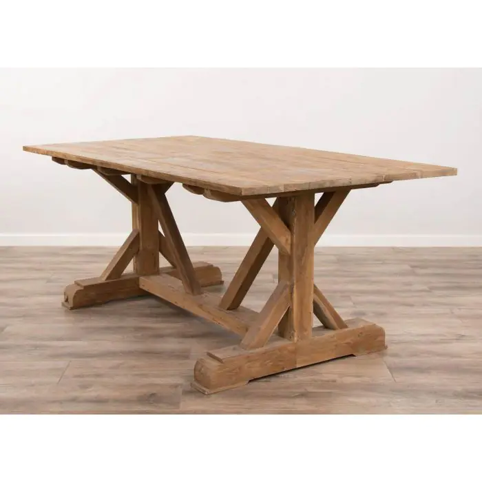 2m Reclaimed Teak Refectory Dining Table - 3