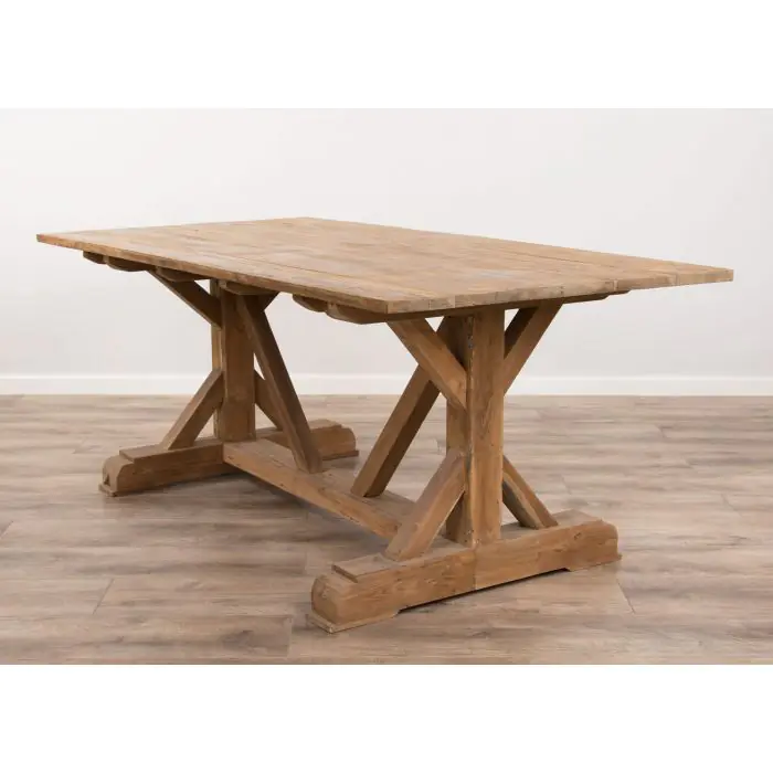 2.2m Reclaimed Teak Refectory Dining Table - 5