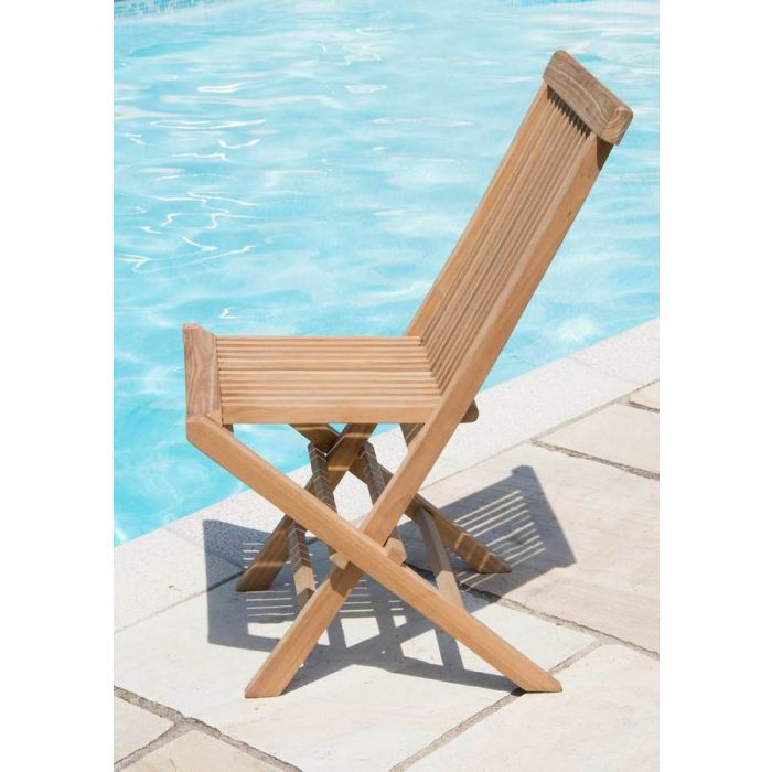 Set of TWO Classic Teak Folding Chairs - 3