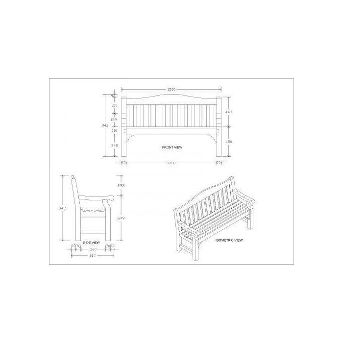 Sustainable Teak Garden Bench - Oxford - Sustainable Furniture