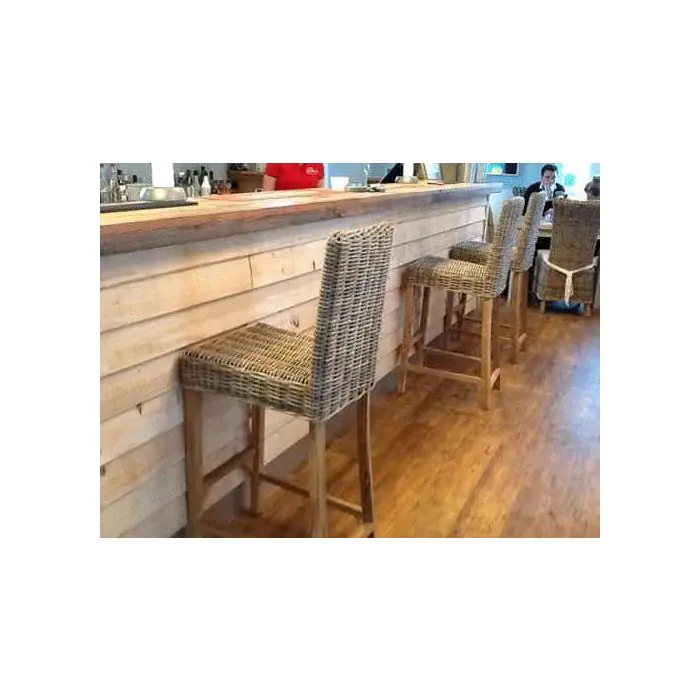 Kubu Grey Wicker Bar Stool - 6