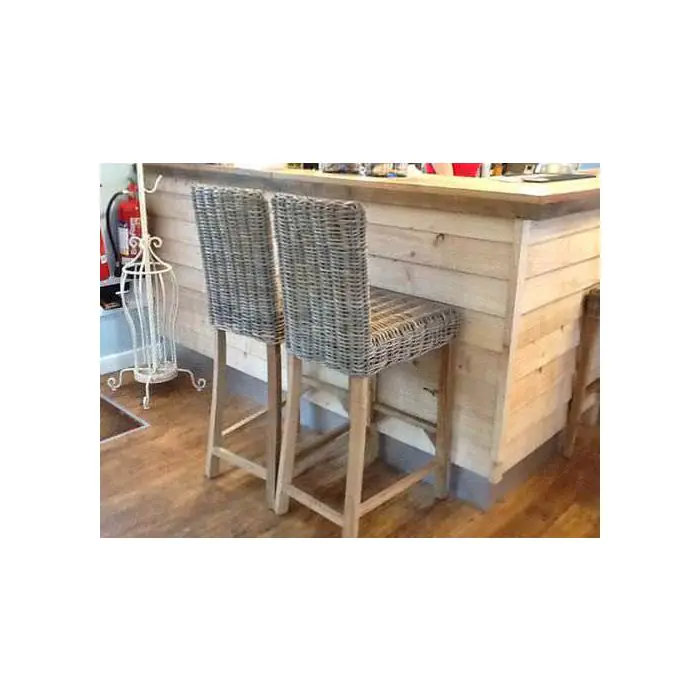 Kubu Grey Wicker Bar Stool - 5