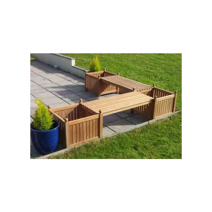 Fantasy Planter Teak Garden Bench - 2