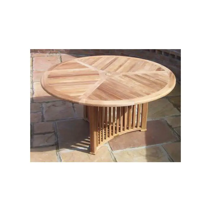 1.5m Teak Circular Radar Table with 6 Marley Chairs - With or Without Arms  - 4