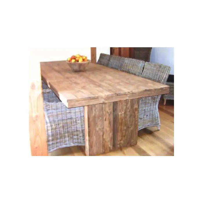 3m Reclaimed Teak Tangerang Dining Table with 8 Donna Chairs - 1