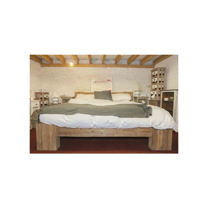 Reclaimed Teak Natural Finish Chunky Bed Frame - 5