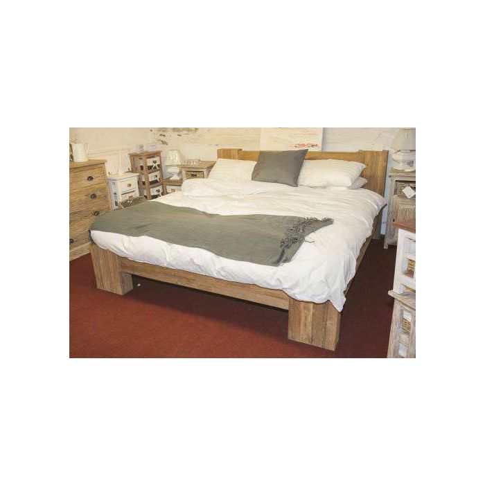 Reclaimed Teak Natural Finish Chunky Bed Frame - 3