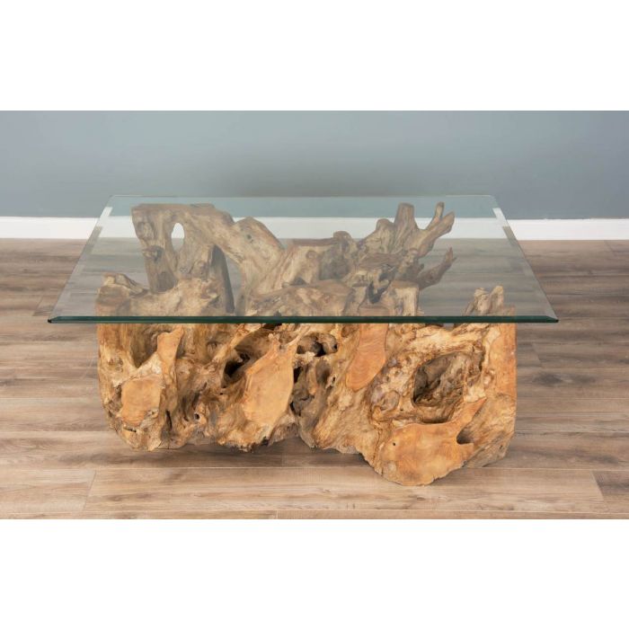 1.2m Reclaimed Teak Root Square Coffee Table - 3