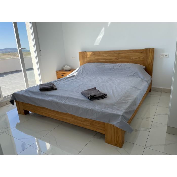 Reclaimed Teak Natural Finish Chunky Bed Frame - 7