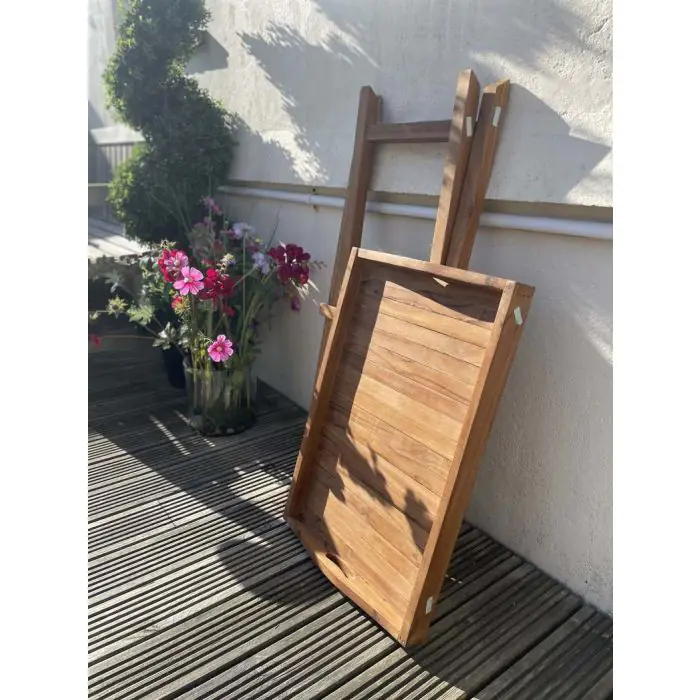 Teak Bar Tray Table - 4