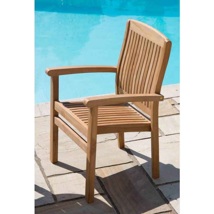 Marley Teak Stacking Garden Armchair - 2