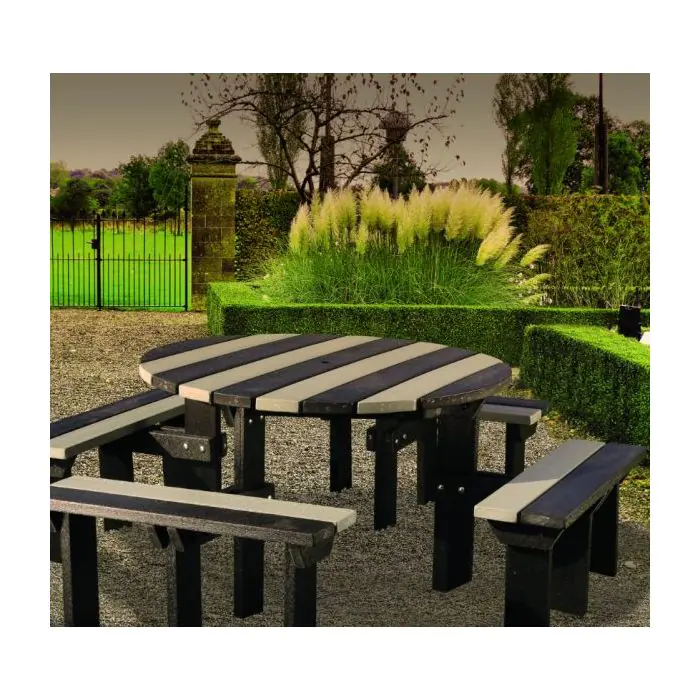 Recycled Plastic Circular Picnic Bench - 7