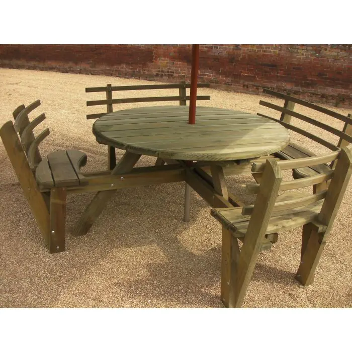 Douglas Fir Disabled Access Circular Picnic Bench - 2