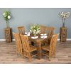 1.2m Reclaimed Teak Taplock Dining Table with 6 Santos Chairs - 0