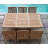 1.2m x 1.2m-1.8m Teak Square Extending Table with 6 Marley Chairs - 0