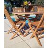 1.2m Teak Octagonal Folding Table with 4 Classic Folding Chairs / Armchairs - 2