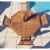 1.2m Teak Octagonal Folding Table with 4 Classic Folding Chairs / Armchairs - 3