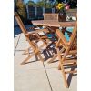 1.2m Teak Octagonal Folding Table with 4 Classic Folding Chairs / Armchairs - 5