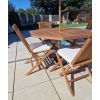 1.2m Teak Octagonal Folding Table with 4 Classic Folding Chairs / Armchairs - 8