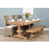 2m Reclaimed Elm Pedestal Dining Table with 3 Latifa Chairs and 1 Backless Bench - 0