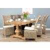2m Reclaimed Elm Pedestal Dining Table with 6 Latifa chairs  - 0