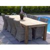 3m Rustic Reclaimed Teak Open Slat Dining Table with 8 Donna Chairs  - 4