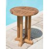 60cm Teak Circular Pedestal Table - 0