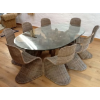 1.8m Reclaimed Teak Root Oval Dining Table with 8 Zorro Chairs - 0