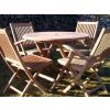 1m Teak Circular Folding Table with 2 Kiffa Folding Chairs & 2 Kiffa Folding Armchairs - 0