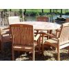 1.5m Teak Circular Pedestal Table with 6 Marley Chairs - 2