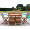 1.2m Teak Rectangular Folding Table with 6 Classic Folding Chairs - 1