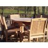 1.6m Teak Oval Pedestal Table with 4 Marley Chairs & 2 Marley Armchairs - 2