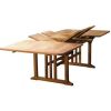 1.1m x 1.9m-2.7m Teak Rectangular Double Extending Table with 10 Marley Chairs - 3