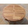 1.2m Teak Circular Gateleg Table with 4 Kiffa Folding Chairs  - 1