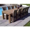 3m Rustic Reclaimed Teak Open Slat Dining Table with 10 Latifa Chairs - 3