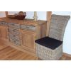 Reclaimed Teak Sideboard with 6 Natural Wicker Drawers - 4