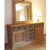 Reclaimed Teak Sideboard with 6 Natural Wicker Drawers - 5