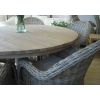 1.5m Reclaimed Teak Circular Pedestal Dining Table with 6 Riviera Chairs - 6