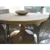 1.5m Reclaimed Teak Circular Pedestal Dining Table with 6 Riviera Chairs - 4