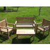 Richmond Teak Garden Bench with Traditional Teak Chair & Coffee Table Set - 3