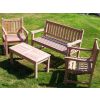Richmond Teak Garden Bench with Traditional Teak Chair & Coffee Table Set - 2