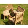 Richmond Teak Garden Bench with Traditional Teak Chair & Coffee Table Set - 1