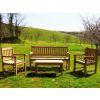 Richmond Teak Garden Bench with Traditional Teak Chair & Coffee Table Set - 0