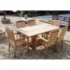 1.6m Teak Rectangular Pedestal Table with 6 Marley Chairs  - 0