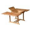 1.2m x 1.2m-1.8m Teak Square Extending Table - 0